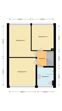 Plattegrond - Wulverhorst 43, 3417 TG Montfoort - Eerste verdieping.jpg